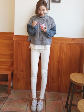 「フィッシャーマンニット」｜bagazimuriさん（レディース・167cm）の冬コーディネート