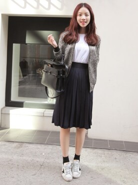 「アイテム（ブルゾン、シルバー系）」を使った、bagazimuriさん（レディース・164cm）の春コーディネート