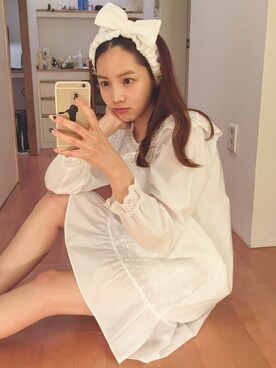 「アイテム（ヘアバンド、ホワイト系）」を使った、bagazimuriさん（レディース・164cm）の春コーディネート