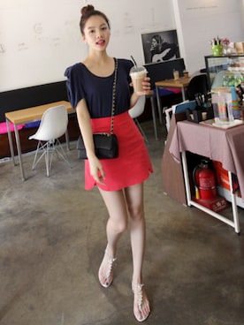 「赤いスカート」｜bagazimuriさん（レディース・164cm）の春コーディネート