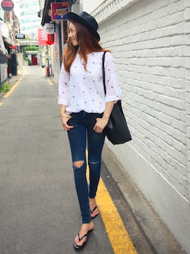 「スキッパーシャツ」｜bagazimuriさん（レディース・164cm）の夏コーディネート