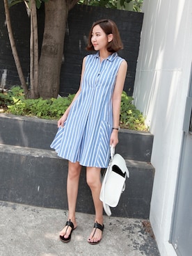 「シャツワンピ」｜bagazimuriさん（レディース・167cm）の夏コーディネート