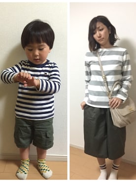 「Marc by Marc Jacobs（マークバイマークジェイコブス）のアイテム（バッグ）」を使った、AB＊GKさん（キッズ・90cm）の春コーディネート