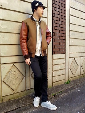 「キャメルアウター」｜T.Takahashiさん（メンズ・184cm）の冬コーディネート