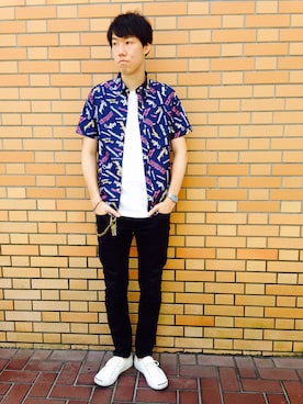 「アロハシャツ」｜T.Takahashiさん（メンズ・184cm）の夏コーディネート