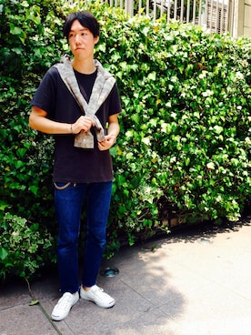 「ポケットＴシャツ」｜T.Takahashiさん（メンズ・184cm）の夏コーディネート