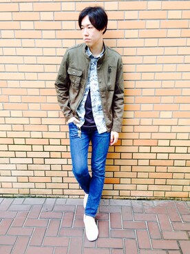 「TYPE BLUE（タイプブルー）のアイテム（トップス）」を使った、T.Takahashiさん（メンズ・184cm）の秋コーディネート