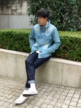 「TYPE BLUE（タイプブルー）のアイテム（デニムジャケット）」を使った、T.Takahashiさん（メンズ・184cm）の春コーディネート