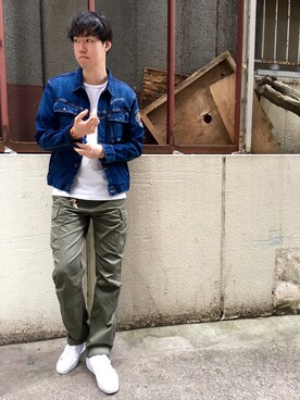 AVIREX 海老名｜T.Takahashi使用「TYPE BLUE（avirex/アヴィレックス/ TYPE BLUE EMBROIDERY DENIM IKE JACKET）」的時尚穿搭