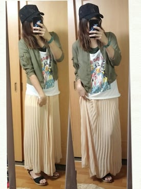 「chocol raffine robe（ショコラフィネローブ）のアイテム（ブルゾン）」を使った、あおさん（レディース・167cm）の春コーディネート