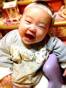 「Gemeaux（ジェモー）のアイテム」を使った、8さん（キッズ・70cm）の春コーディネート