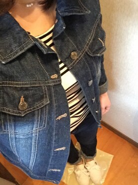 「デニムonデニム」｜「アイテム（アクセサリー）」を使った、かなさん（レディース・153cm）の春コーディネート