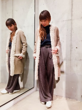 「Johnbull Private labo（ジョンブルプライベートラボ）のアイテム（スラックス）」を使った、shioriさん（レディース・156cm）の秋コーディネート