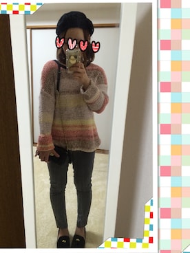 「スナイデル」｜「アイテム（ハンチング/ベレー帽）」を使った、ちくちゃんさん（レディース・152cm）の秋コーディネート