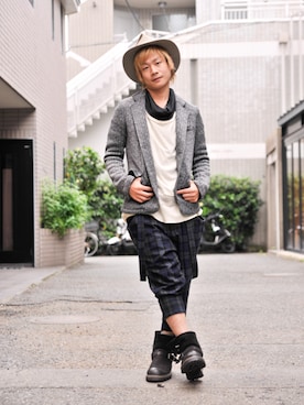 「glamb先行予約」｜「アイテム（ジャケット/アウター）」を使った、NISHIOさん（メンズ・161cm）の夏コーディネート