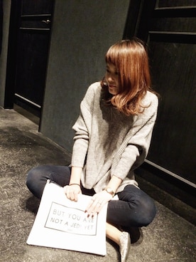 「アイテム（バッグ、ホワイト系）」を使った、manami naganoさん（レディース・164cm）の冬コーディネート