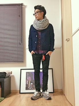 「アイテム（キーホルダー）」を使った、かたまりさん（メンズ・172cm）の冬コーディネート
