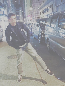 「POINTER（ポインター ）のアイテム（デニムジャケット）」を使った、Ryanhinさん（メンズ・175cm）の春コーディネート