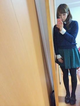 「ベロアスカート」｜「アイテム（その他シューズ）」を使った、hinaさん（レディース・158cm）の冬コーディネート
