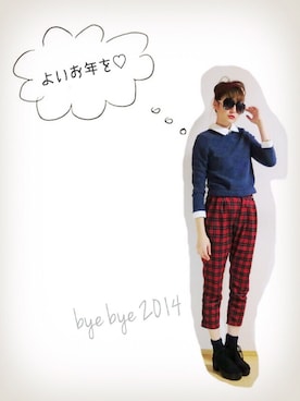 「タータンチェック」｜Tiffee さん（レディース・173cm）の冬コーディネート