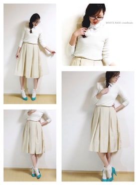 「タフタスカート」｜「アイテム（その他）」を使った、Tiffee さん（レディース・173cm）の冬コーディネート