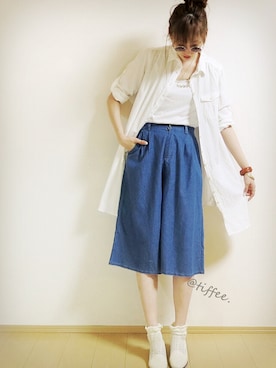 「TOMMY（トミー）のアイテム（その他シューズ）」を使った、Tiffee さん（レディース・173cm）の夏コーディネート