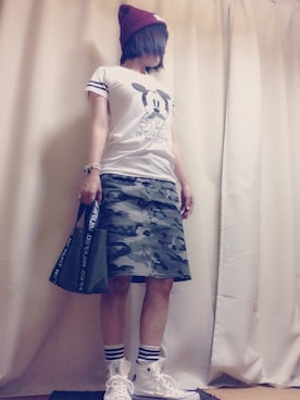 「AS KNOW AS plus（アズノゥアズプラス）のアイテム（ニットキャップ/ビーニー）」を使った、Hananさん（レディース・153cm）の秋コーディネート