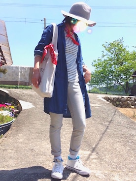 「ジーユーコーデ」｜「アイテム（財布/小物）」を使った、Hananさん（レディース・153cm）の春コーディネート