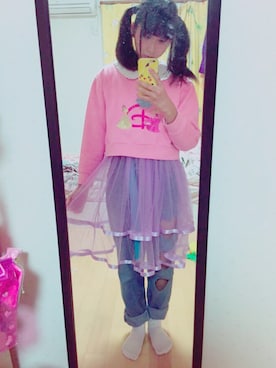 「WC（ダブル シー）のアイテム（デニムパンツ）」を使った、（＾Ｏ＾☆♪さん（レディース・161cm）の冬コーディネート