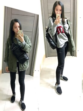 「LUGGAGE LABEL（ラゲッジレーベル）のアイテム」を使った、Jasmine:)さん（レディース・157cm）の春コーディネート