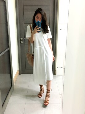 「CLANE（クラネ）のアイテム（クラッチバッグ）」を使った、Jasmine:)さん（レディース・157cm）の夏コーディネート