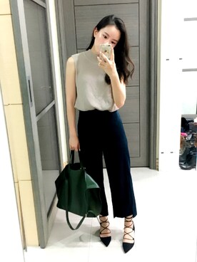 「KBF（ケイビーエフ）のKBF　トートバッグ（トートバッグ）」を使った、Jasmine:)さん（レディース・157cm）の夏コーディネート