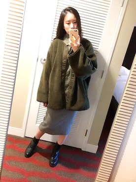 「アイテム（ミリタリージャケット）」を使った、Jasmine:)さん（レディース・157cm）の秋コーディネート