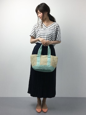 「UP START（アップスタート）のアイテム」を使った、kiyokoさん（レディース・165cm）の夏コーディネート