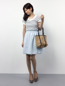 「TIENS ecoute（ティアンエクート）のアイテム（トートバッグ）」を使った、kiyokoさん（レディース・165cm）の夏コーディネート