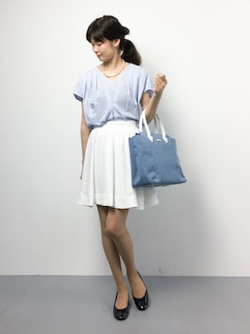 「DURAS（デュラス）のアイテム（バッグ）」を使った、kiyokoさん（レディース・165cm）の夏コーディネート