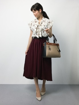 「ボウタイブラウス」｜kiyokoさん（レディース・165cm）の秋コーディネート