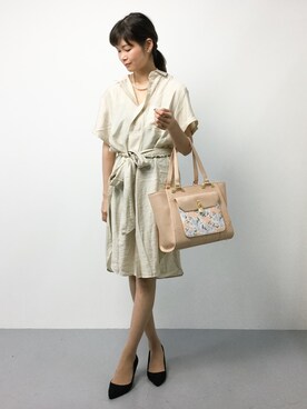 「スキッパーシャツ」｜「アイテム（シャツワンピース）」を使った、kiyokoさん（レディース・165cm）の秋コーディネート