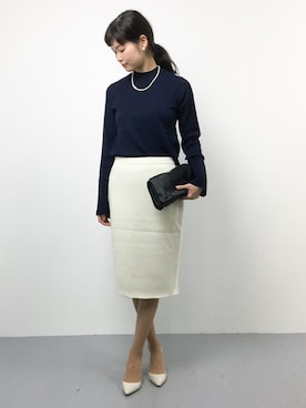「お食事会」｜「アイテム（クラッチバッグ）」を使った、kiyokoさん（レディース・165cm）の秋コーディネート