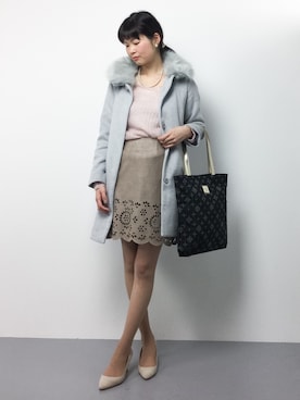 「Aラインコート」｜「アイテム（ステンカラーコート）」を使った、kiyokoさん（レディース・165cm）の秋コーディネート
