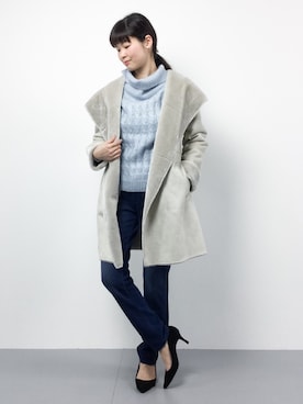 「STUDIOUS（ステュディオス）のアイテム（ムートンコート）」を使った、kiyokoさん（レディース・165cm）の冬コーディネート