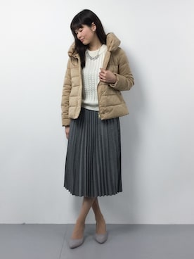 「TIENS ecoute（ティアンエクート）のアイテム（ジャケット/アウター）」を使った、kiyokoさん（レディース・165cm）の冬コーディネート