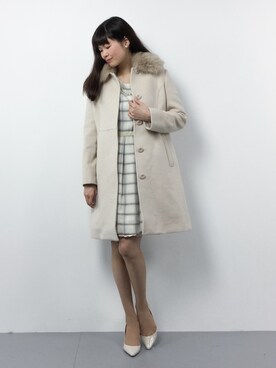 「アンゴラ」｜「アイテム（ジャケット/アウター）」を使った、kiyokoさん（レディース・165cm）の冬コーディネート