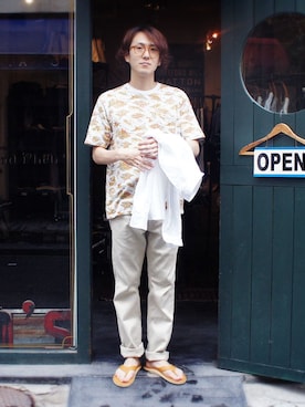 「Waste(twice)（ウェストトゥワイス）のアイテム（パンツ）」を使った、andphebさん（メンズ・173cm）の夏コーディネート
