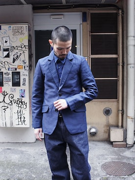 「SCYE BASICS（サイベーシックス）のアイテム（パンツ）」を使った、andphebさん（メンズ・175cm）の春コーディネート