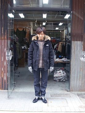 「アイテム（ダウンジャケット/コート）」を使った、andphebさん（メンズ・173cm）の冬コーディネート