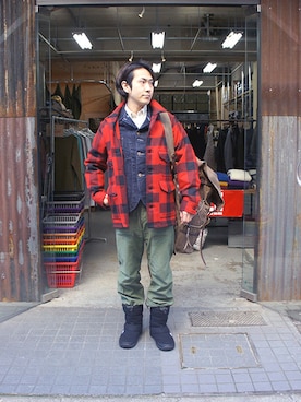 「Pherrow's（フェローズ）のアイテム（ジャケット/アウター）」を使った、andphebさん（メンズ・173cm）の冬コーディネート
