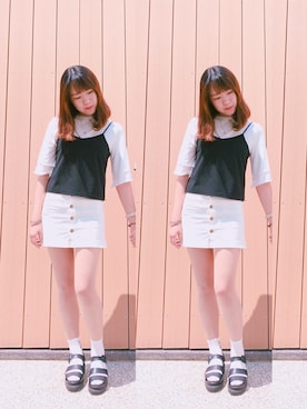 「mimo（ミモ）のアイテム」を使った、Stellaさん（レディース・160cm）の夏コーディネート
