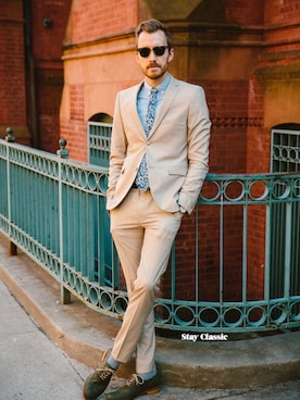「TOPMAN（トップマン）のアイテム（フォーマルスーツ/小物）」を使った、StayClassicさん（メンズ・183cm）の春コーディネート