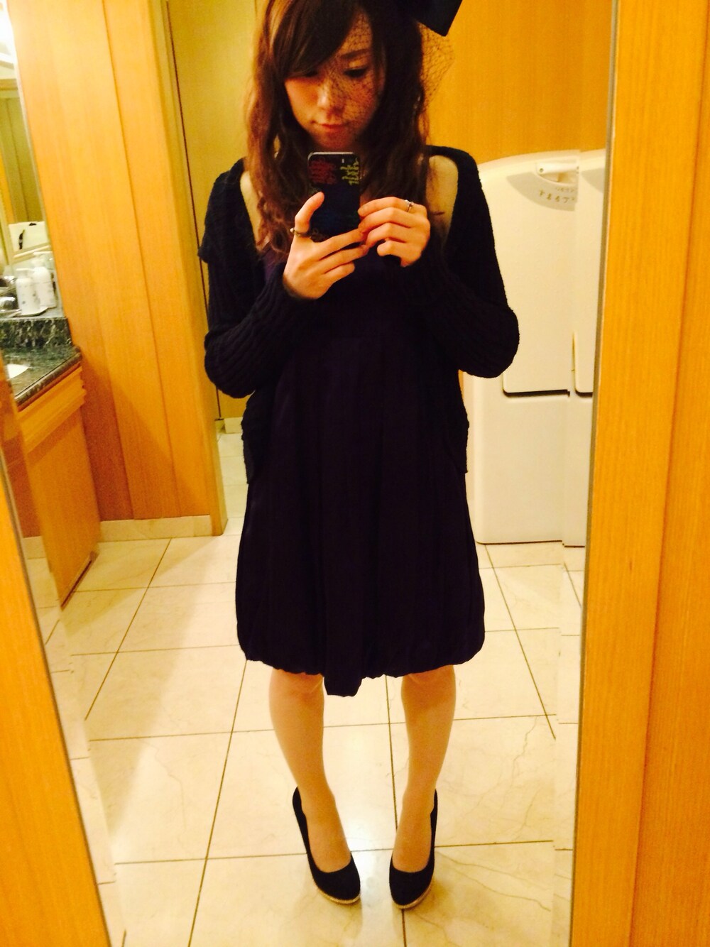 「結婚式二次会スタイル」｜「ZARAのアイテム（パンプス、ブラック系）」を使った、Yun1096さん（レディース・153cm）の冬コーディネートの1枚目の写真
